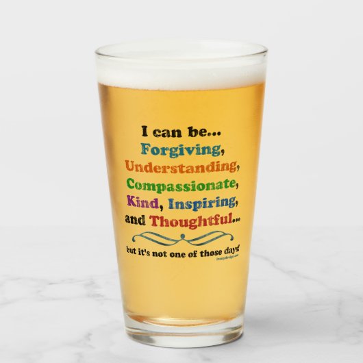 Ik kan Vergevingsgezind Sarcastisch zijn Glas (Voorkant gevuld)