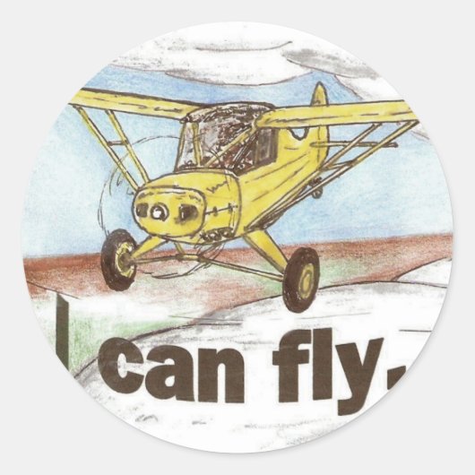 Ik kan vliegen ronde sticker (Voorkant)