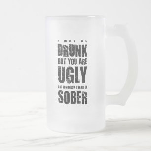 Ik kan worden drink. Ongebruikelijk geschenk. Matglas Bierpul