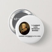 Ik kan zonder Boeken leven niet Ronde Button 5,7 Cm (Voorkant /achterkant)