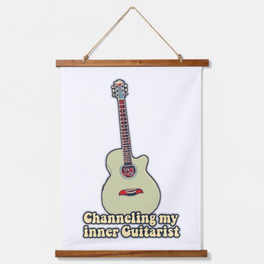 Ik kanaliseer mijn innerlijke gitarist. hangend wandkleed (Voorkant)