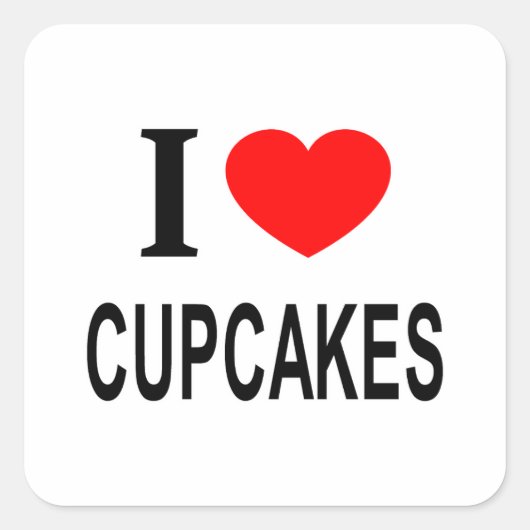 IK ❤️ KAPITEIN VAN KAPITEINS I HEART CUPCAKKES VIERKANTE STICKER (Voorkant)