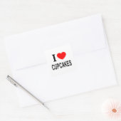 IK ❤️ KAPITEIN VAN KAPITEINS I HEART CUPCAKKES VIERKANTE STICKER (Envelop)
