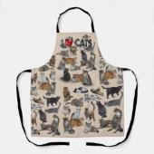 Ik ❤ katten 😺 alles-over-druk schort (Voorkant)