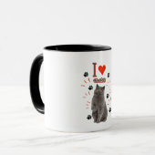 Ik ❤️ Katten – Cute Kat & Pootafdruk Ontwerp Mok (Voorkant links)