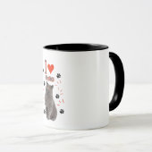 Ik ❤️ Katten – Cute Kat & Pootafdruk Ontwerp Mok (Voorkant rechts)