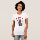 Ik ❤️ Katten – Cute Kat & Pootafdruk Ontwerp T-shirt (Voorkant volledig)