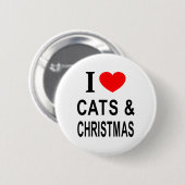 IK ❤️ KATTEN & KERSTMIS IK HOU VAN KATTEN & KERSTM RONDE BUTTON 5,7 CM (Voorkant /achterkant)