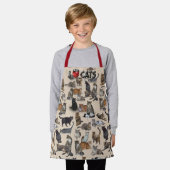 Ik ❤ katten 😺 Schort met overdruk (Gedragen)