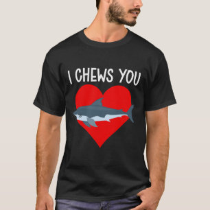 Ik kauw je grappige haai Valentijnsdag stel kinder T-shirt