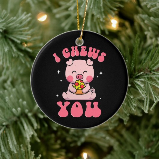Ik kauw je pizza keramisch ornament (Boom)