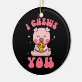 Ik kauw je pizza keramisch ornament (Links)