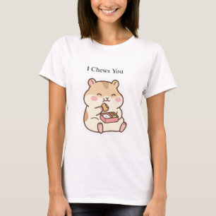 Ik Kauw Op Je Shirt – Cute Dieren Valentijn T-Shir