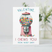 Ik kauw op je, Valentijn! Gumball Machine Valentij Kaart (Staand voorkant)