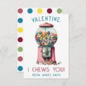 Ik kauw op je, Valentijn! Gumball Machine Valentij Kaart (Voorkant / Achterkant)