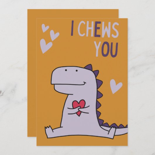 Ik kauw op jou! Valentijnsdag kaart (Voorkant / Achterkant)