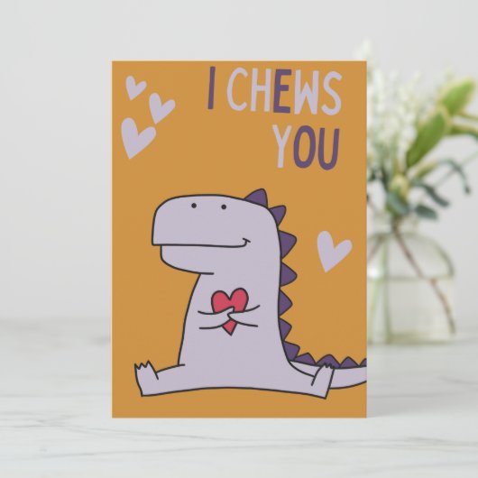 Ik kauw op jou! Valentijnsdag kaart (Staand voorkant)