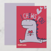 Ik kauw op jou! Valentijnskaart voor in de klas  Feestdagenkaart (Voorkant / Achterkant)