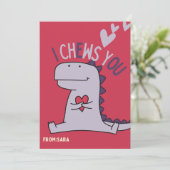 Ik kauw op jou! Valentijnskaart voor in de klas  Feestdagenkaart (Staand voorkant)