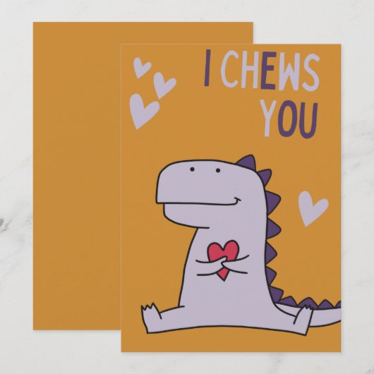 Ik kauw op jou! Valentijnskaart voor vakanties Feestdagenkaart (Voorkant / Achterkant)