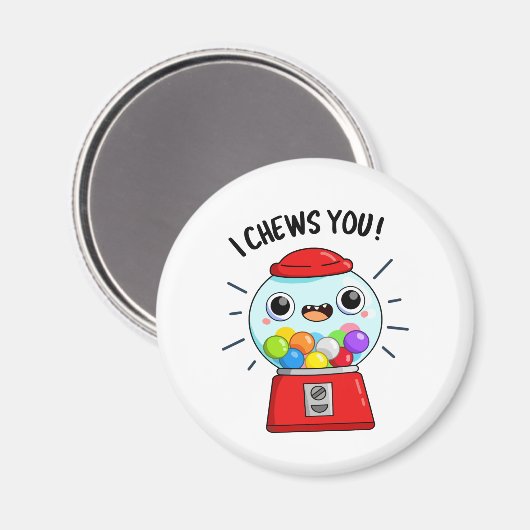 Ik kauwt je grappige Gumball Machine Pun Magneet (Voorkant / Achterkant)