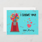 Ik kauwt je Gumball Valentijnsdag Kaart (Voorkant / Achterkant)