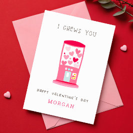 Ik kauwt op je Bubble Gum Classroom Valentijnsdag Kaart