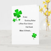 Ik keek onder een 4Leaf klaver Wenskaart Kaart (Gele Bloem)