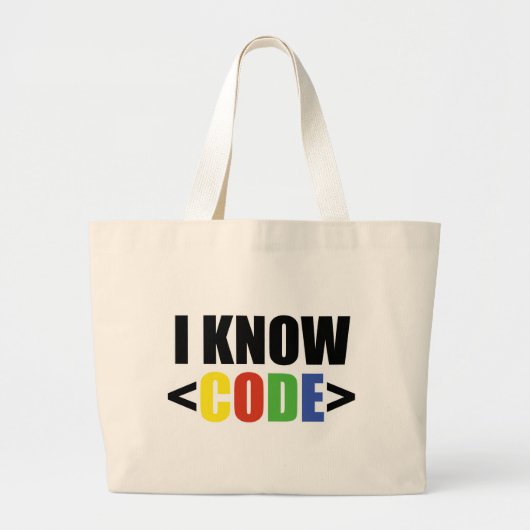Ik Ken CODE Funny programmeur Coder Ontwikkelaar Grote Tote Bag (Voorkant)