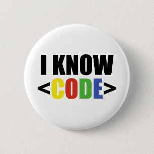 Ik Ken CODE Funny programmeur Coder Ontwikkelaar Ronde Button 5,7 Cm