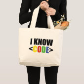 Ik ken CODE Grote Tote Bag (Voorkant (product))