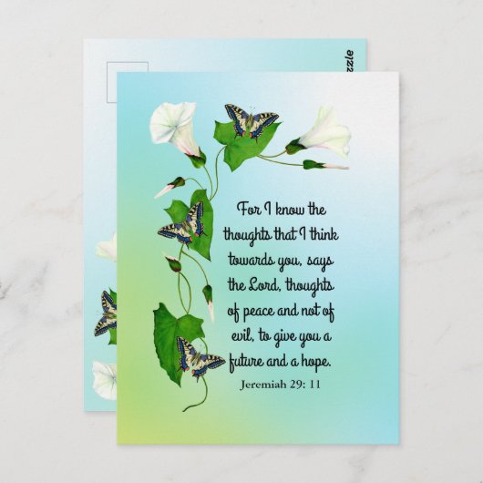 Ik ken de gedachten die ik denk bijbelversie briefkaart (Voorkant / Achterkant)