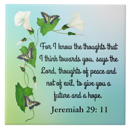 Ik ken de gedachten die ik denk bijbelversie tegeltje (Voorkant)