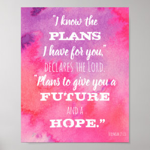 Ik ken de Paarse Waterverf van de Schrift van de S Poster