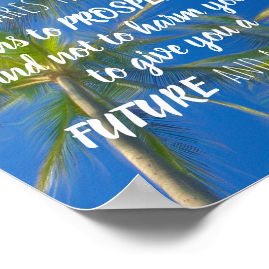 Ik ken de palmbomen Jeremiah 29:11 Poster (Hoek)