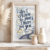 Ik ken de plannen die ik heb: Jeremiah 29:11 Wall  Poster