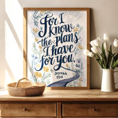 Ik ken de plannen die ik heb: Jeremiah 29:11 Wall  Poster