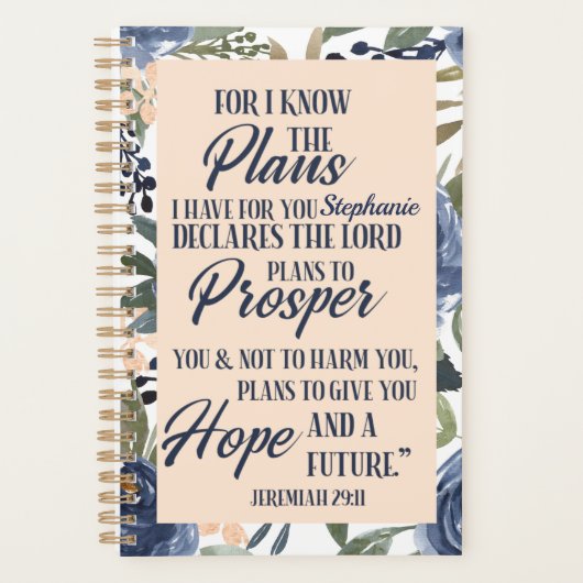 Ik ken de plannen die ik voor jou heb, aangepast a planner (Voorkant)