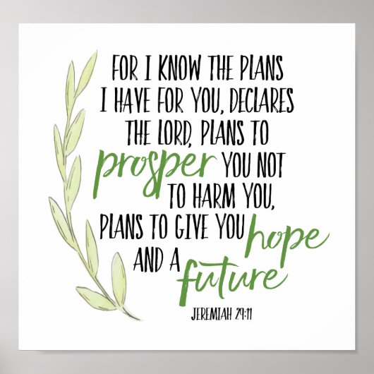 Ik ken de plannen die ik voor jullie heb poster (Voorkant)