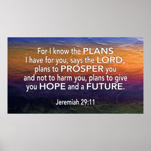 IK KEN DE PLANNEN Jer 29:11 Christelijk Lijst Art  Poster (Voorkant)