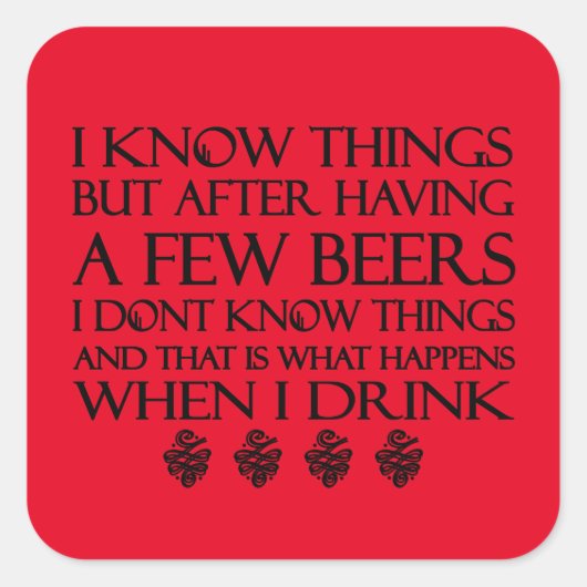 Ik ken dingen vierkante sticker (Voorkant)