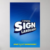Ik ken gebarentaal. (ASL) Poster (Voorkant)