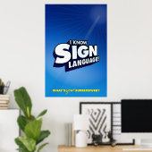 Ik ken gebarentaal. (ASL) Poster (Thuiskantoor)