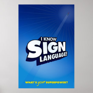 Ik ken gebarentaal. (ASL) Poster