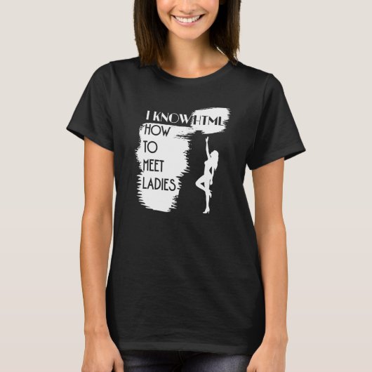 Ik Ken HTML Hoe Ontmoet ik Dames voor Programmeur T-shirt (Voorkant)