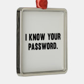 Ik ken je wachtwoord metalen ornament (Rechts)
