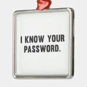 Ik ken je wachtwoord metalen ornament (Links)