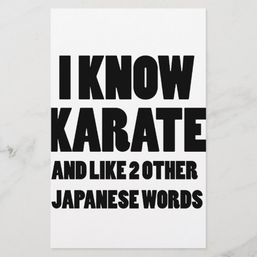 Ik ken karate briefpapier (Voorkant)