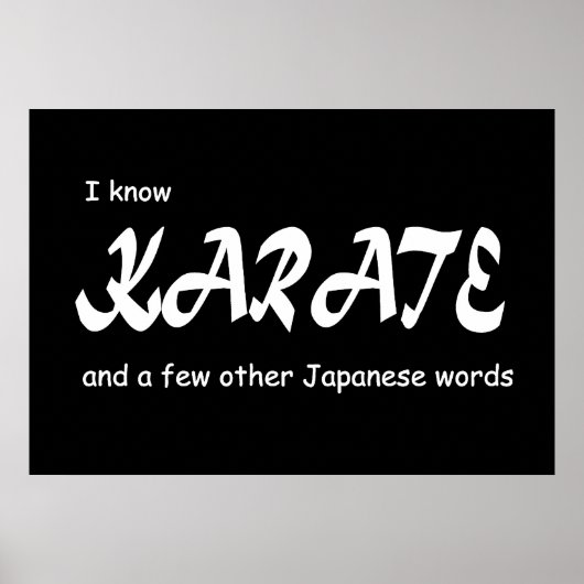 Ik ken Karate en andere Japanse woorden. Grappig. Poster (Voorkant)