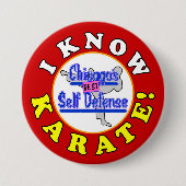 "IK KEN KARATE!" Larry Appleton Perfect Strangers Ronde Button 7,6 Cm (Voorkant)